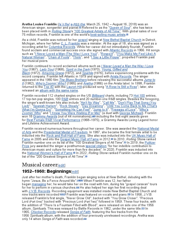 Aretha Franklin | PDF