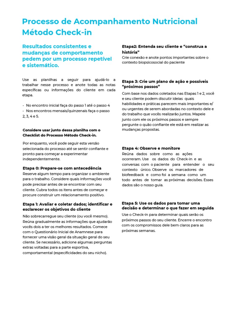 Processo Método Check in | PDF