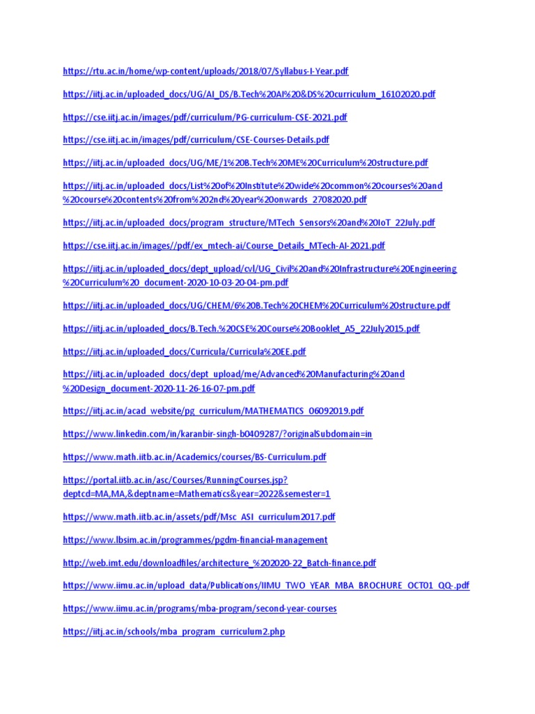 IIT Jodhpur CSE Curriculum Overview | PDF | Computers