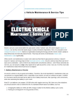 10 Essential Electric Vehicle Maintenance Service Tips