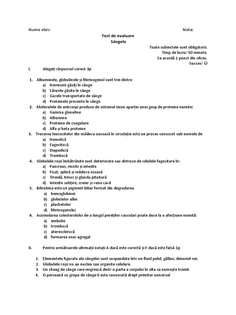 Test Matrice | PDF