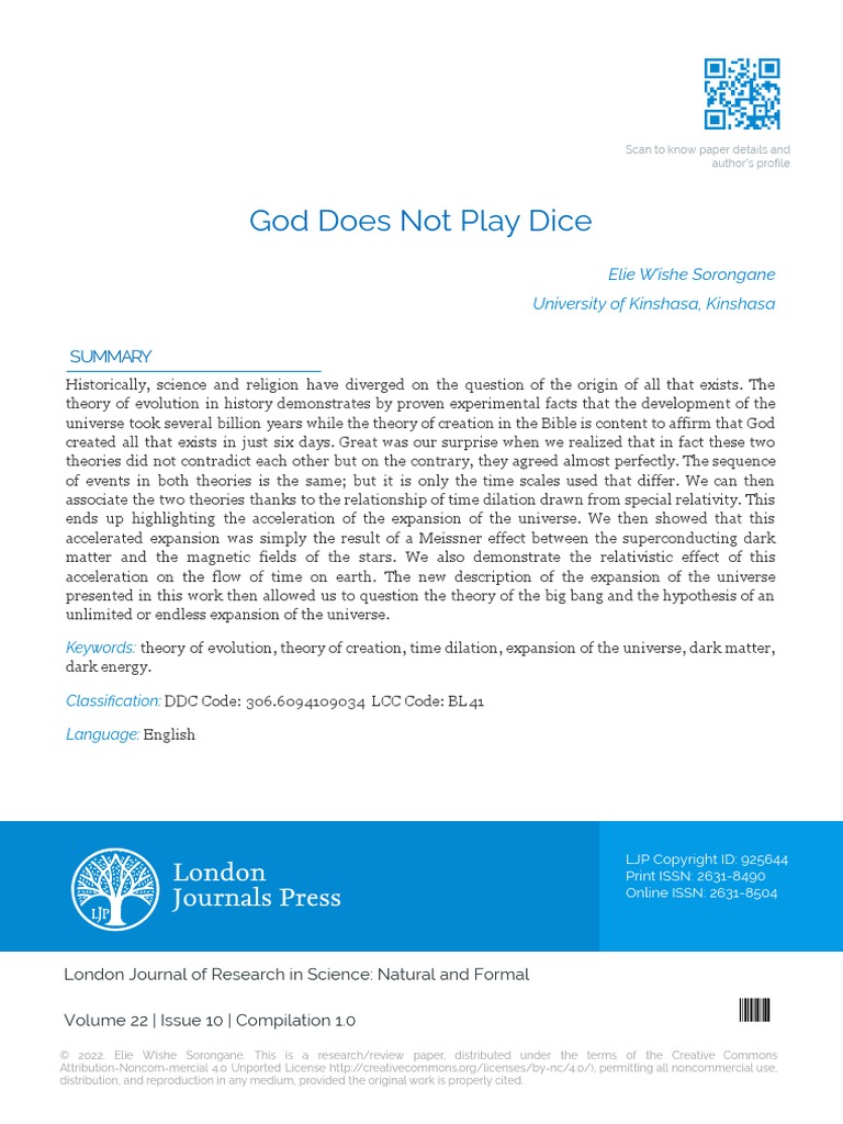 God Does Not Play Dice PDF Universe Stars