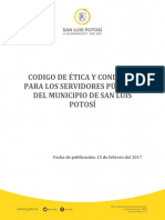 Codigo de - Tica y Conducta para Los Servidores P Blicos Del Municipio de San Luis Potos