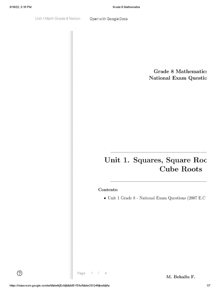 Grade 8 Mathematics National Exam Prep | PDF | Mathematics