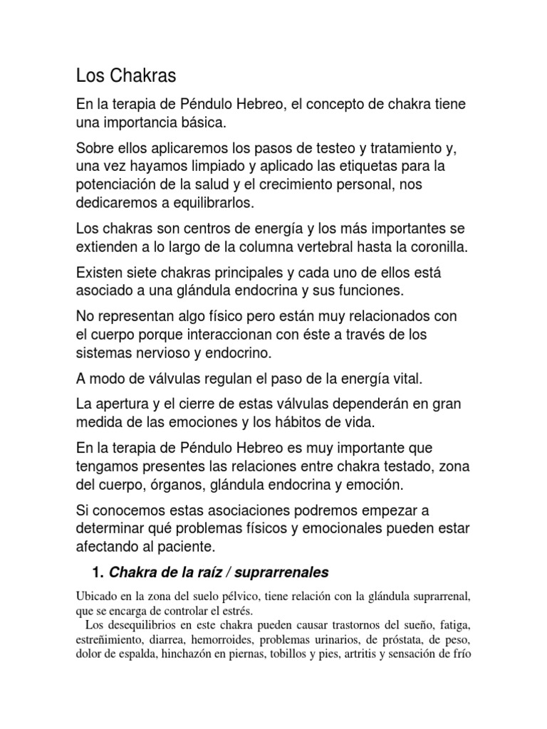 Chakras y Péndulo Hebreo en Sanación | PDF | Las emociones | Digestión