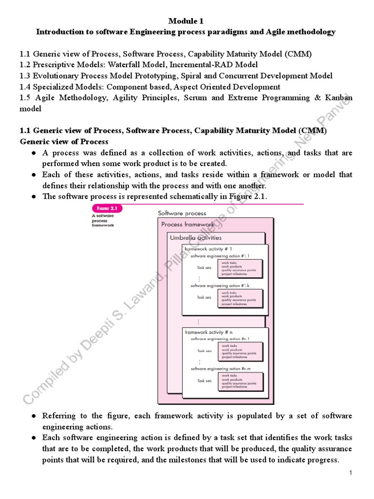 Module 1 Introduction To Software Engineering Process Paradigms and ...