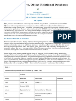 READ IMPORTANT - Object Database vs. Object-Relational Databases 