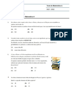 Teste Matemática A 12o ano 2021