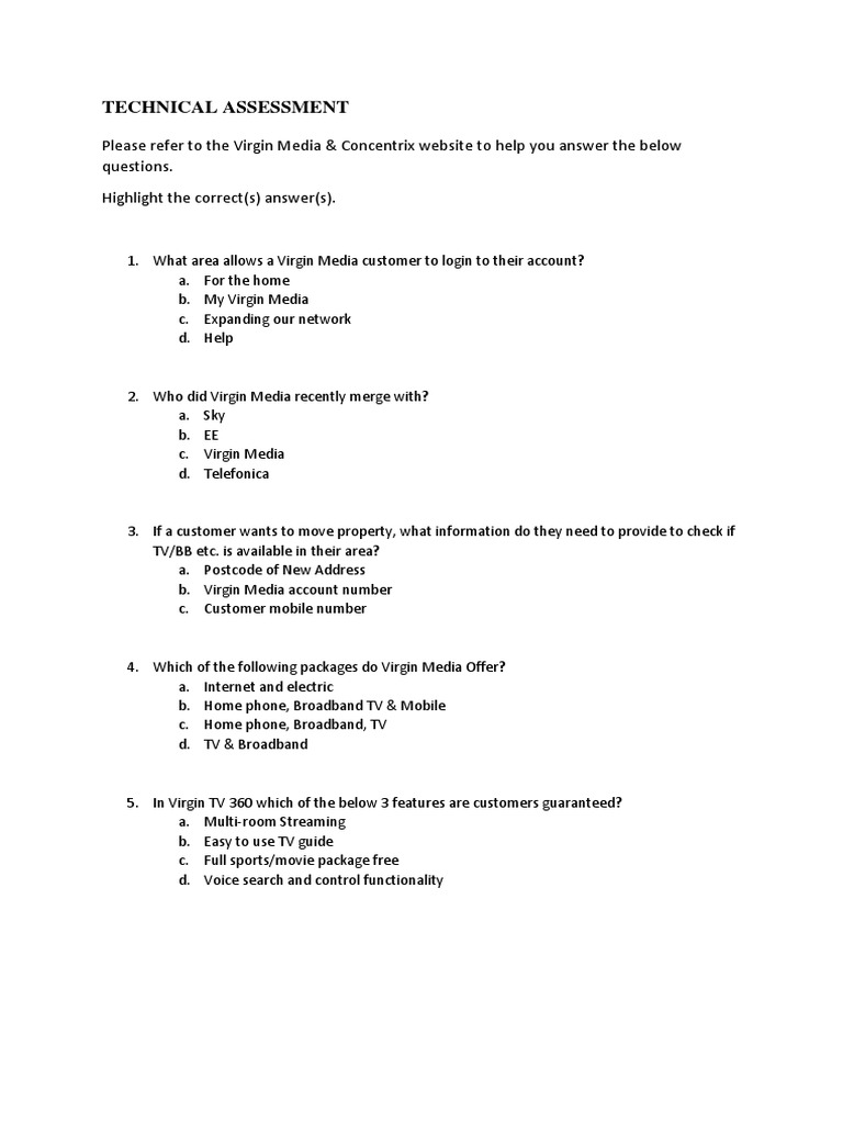 Technical Assessment Example Pdf