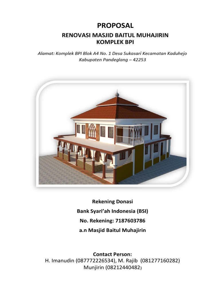 Proposal Renovasi Masjid Baitul Muhajirin | PDF