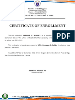 San Gregorio Elementary School Certificate