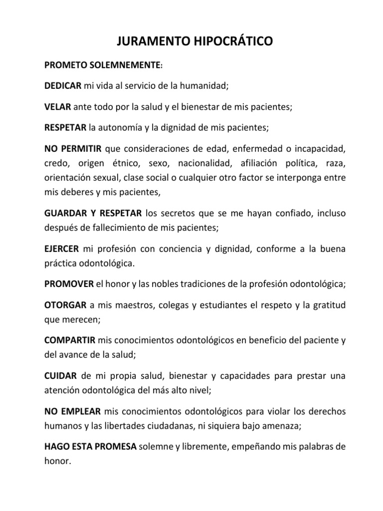 Juramento Hipocratico | PDF