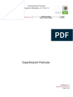 Especificación Particular.: Administracion Portuaria Integral de Manzanillo, S.A. de C.V
