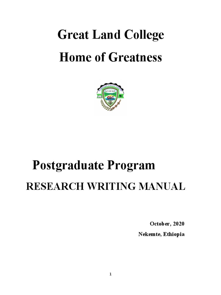 Research Writing Guidline Glc Pdf Thesis Science