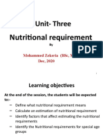 Unit Three Nutritional Requirement