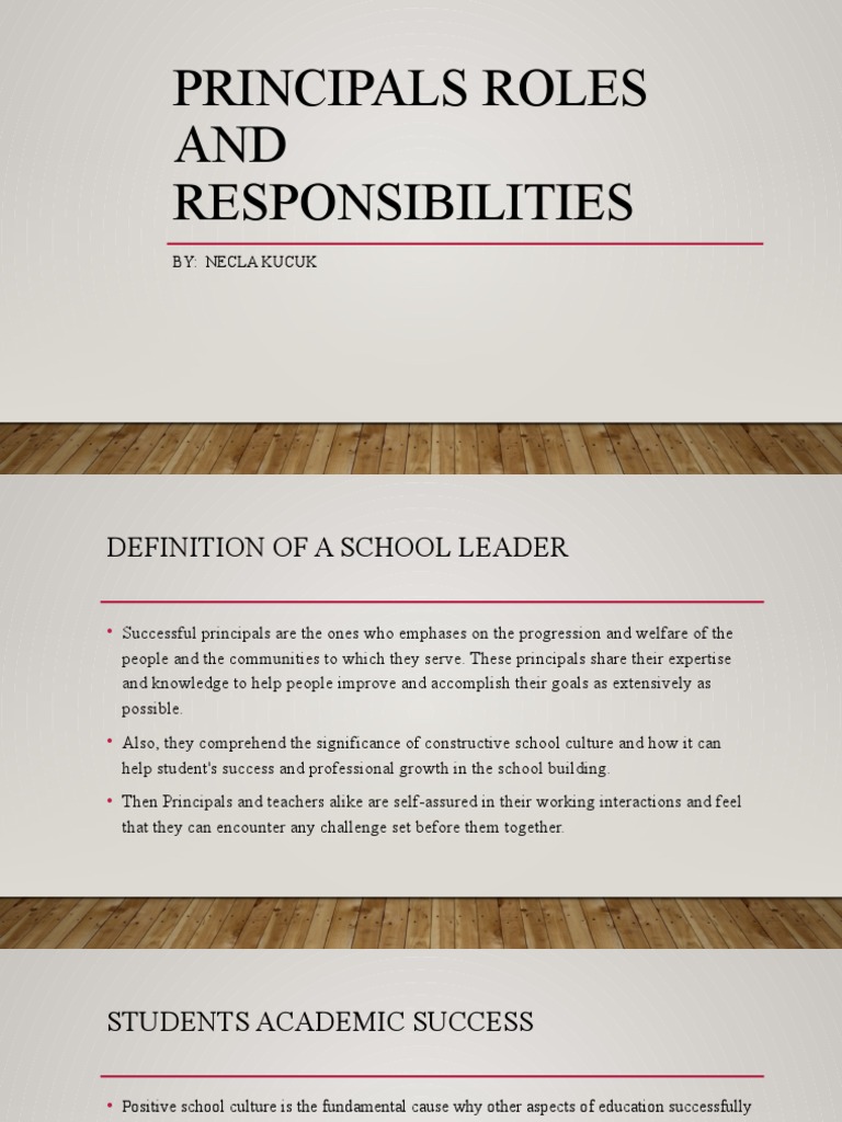 PRINCIPAL MEANING SCHOOL intelligence overview