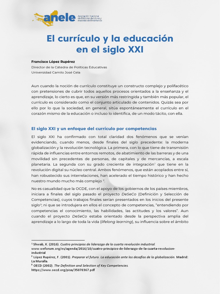 El Curriculo y La Educacion en El Siglo Xxi | PDF | Plan de estudios ...