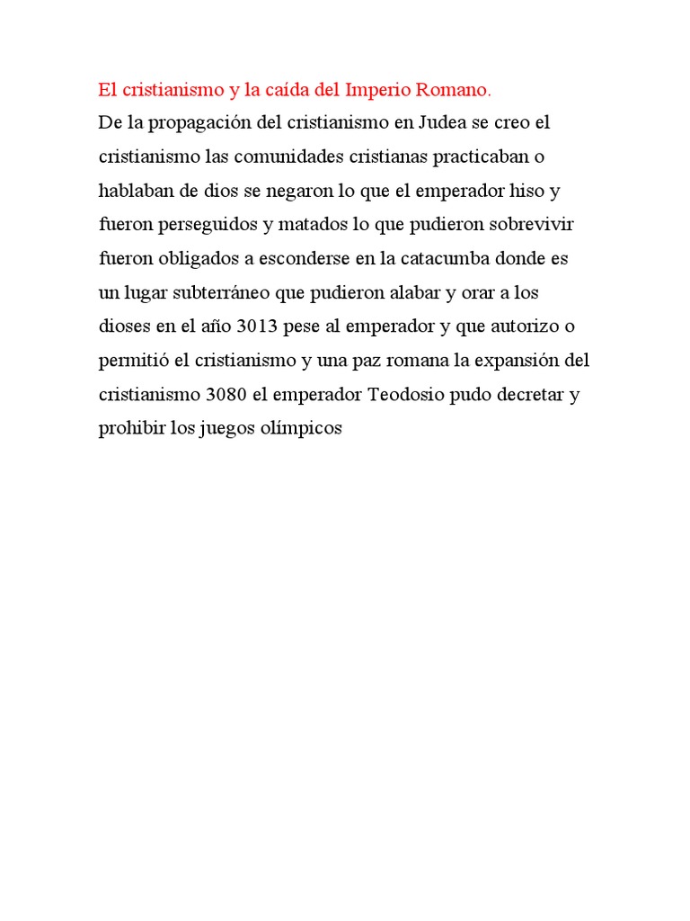 Cristianismo y caída del Imperio Romano | PDF