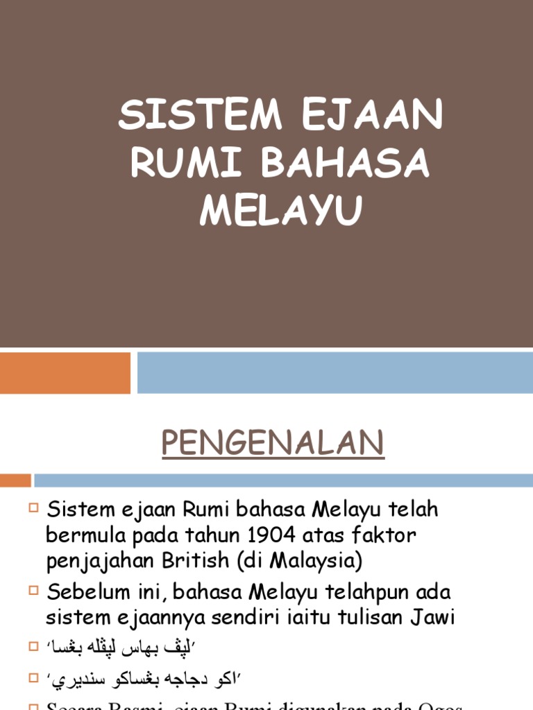 Sis - Ejaan Rumi BM | PDF