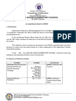 School DRRM Report on Earthquake Drills