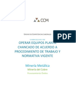 Operar Equipos Planta Chancado de Acuerdo A Procedimiento de Trabajo Y Normativa Vigente