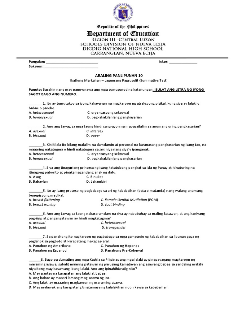 Ap q3 Summative | PDF