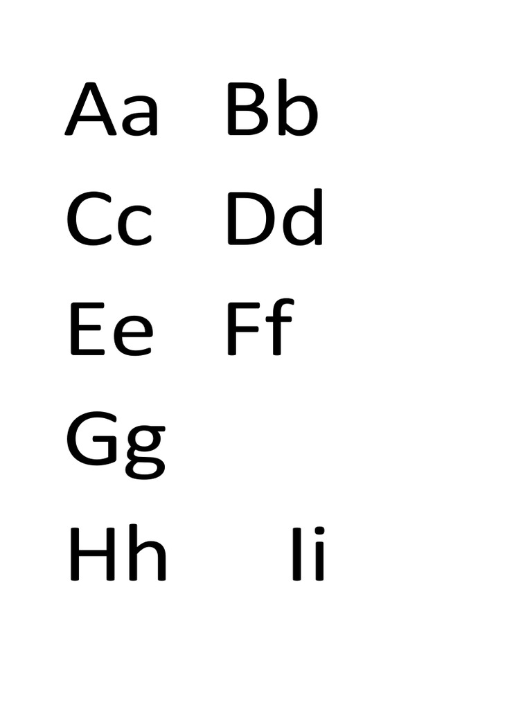 Aa BB CC DD Ee FF GG HH Ii PDF