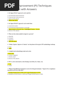 Process Improvement (PI) Techniques MCQs Quiz With Answers by Genesis Mudarra