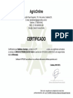 Certificado Curso Produção de Soja