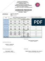 Classroom Program SY 2022 2023