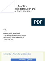 Lecture Week 11 Sampling Distribution and Conficdence Interval