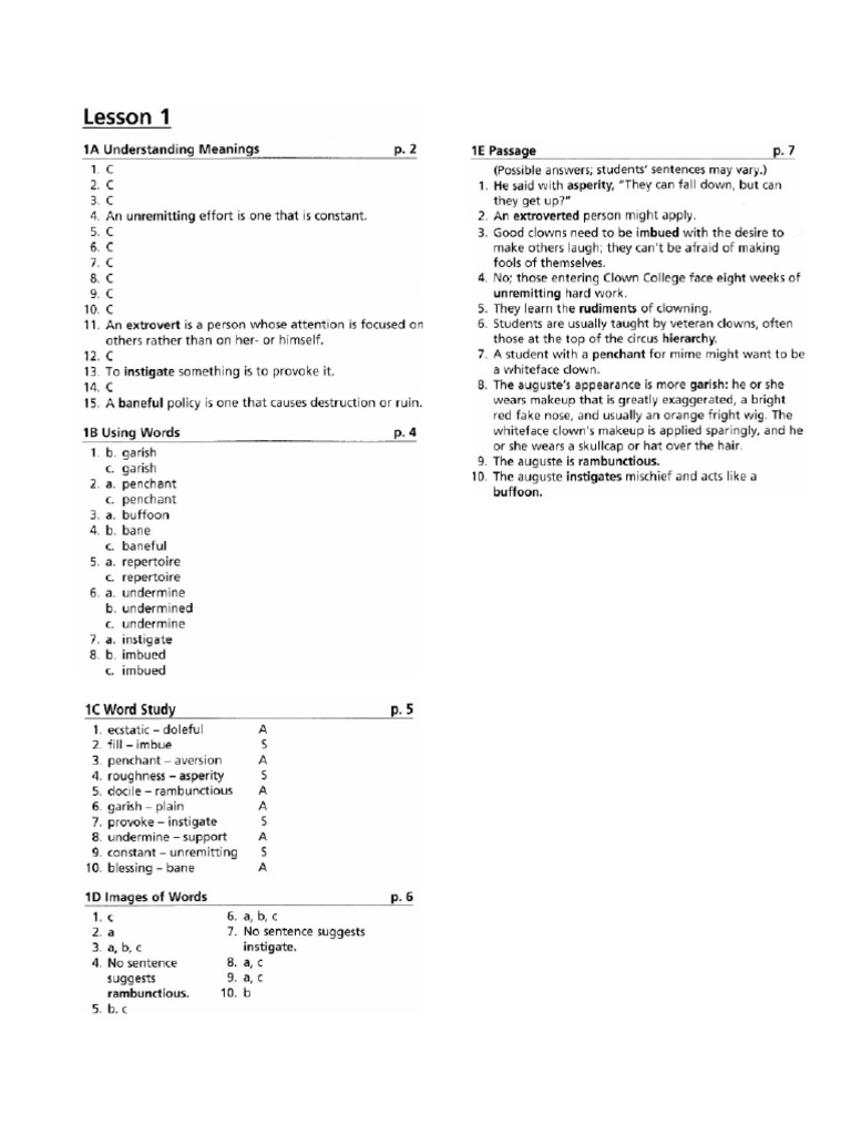 10 1 Worldly Wise Book Ten Answer Key Pdf