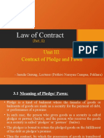 Unit III Contract of Pledge and Pawn