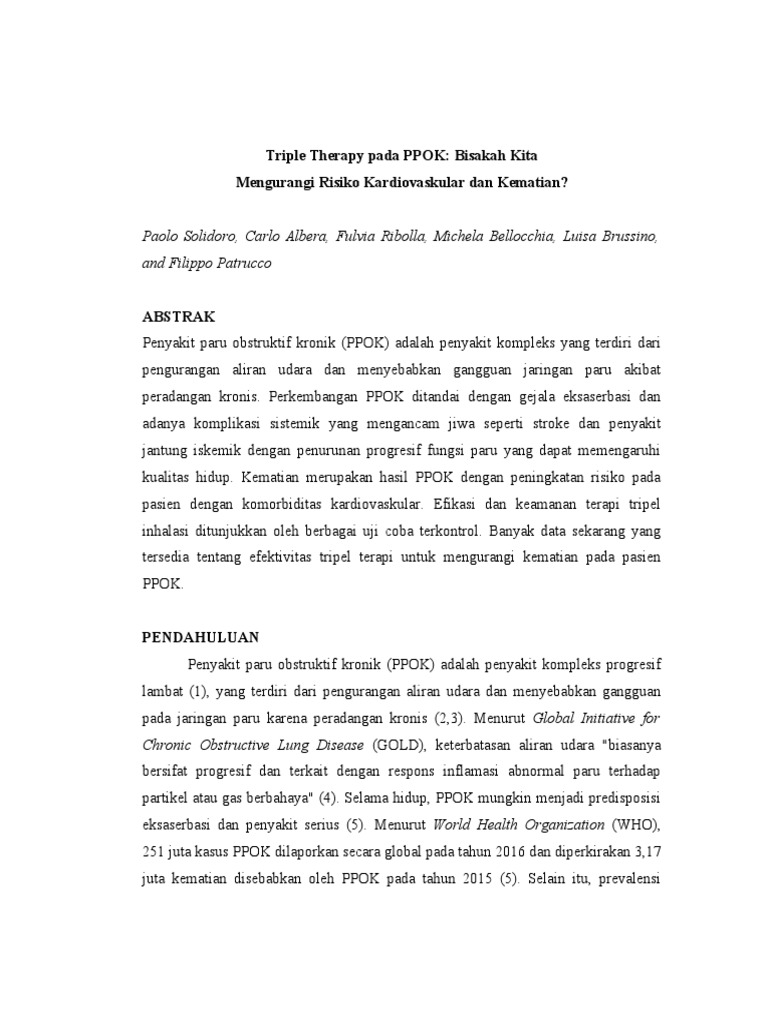 Triple Therapy Pada PPOK Bisakah Kita | PDF | Pengembangan Diri ...