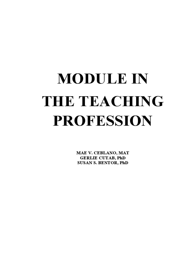 Introduction To Lesson 1 Module in The Teaching Profession For Printing ...