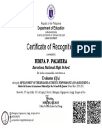E-Certificate District LAS & TBAPA Quality Assurance