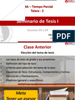 MBA - Tiempo Parcial - Seminario de Tesis I - Sesiones 03 y 04