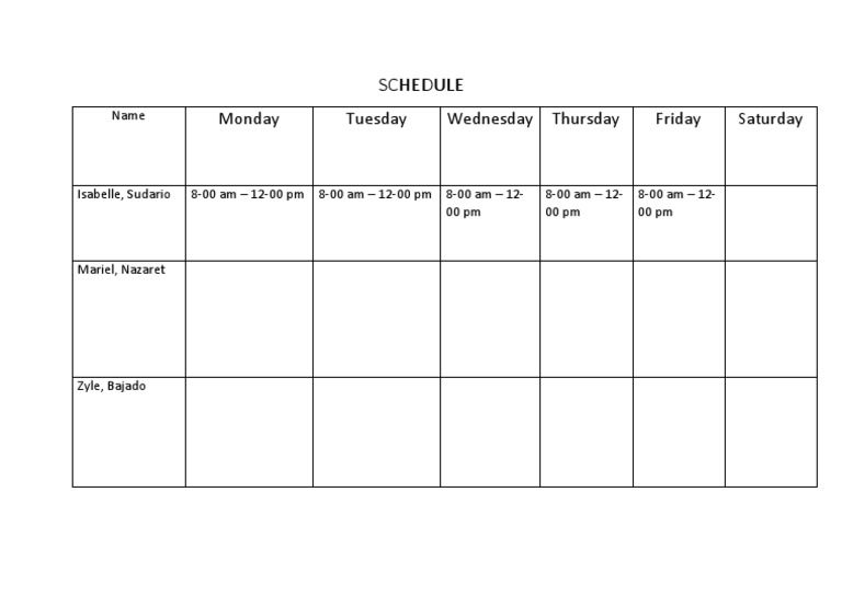 Canteen Schedule PDF