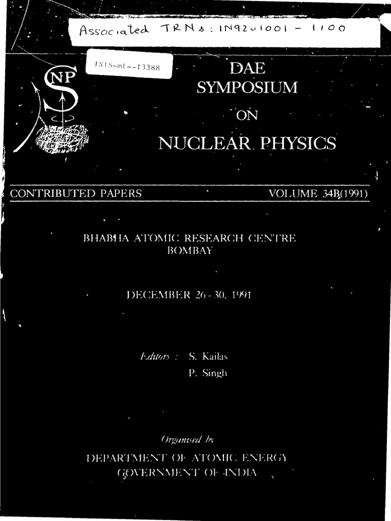 Nuclear Physics: DAE Symposium | PDF | Neutron | Nuclear Fission