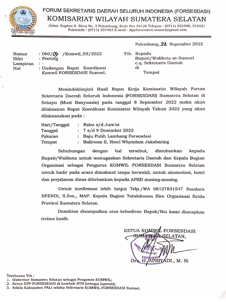 Undangan Rapat Bupati-Walikota | PDF