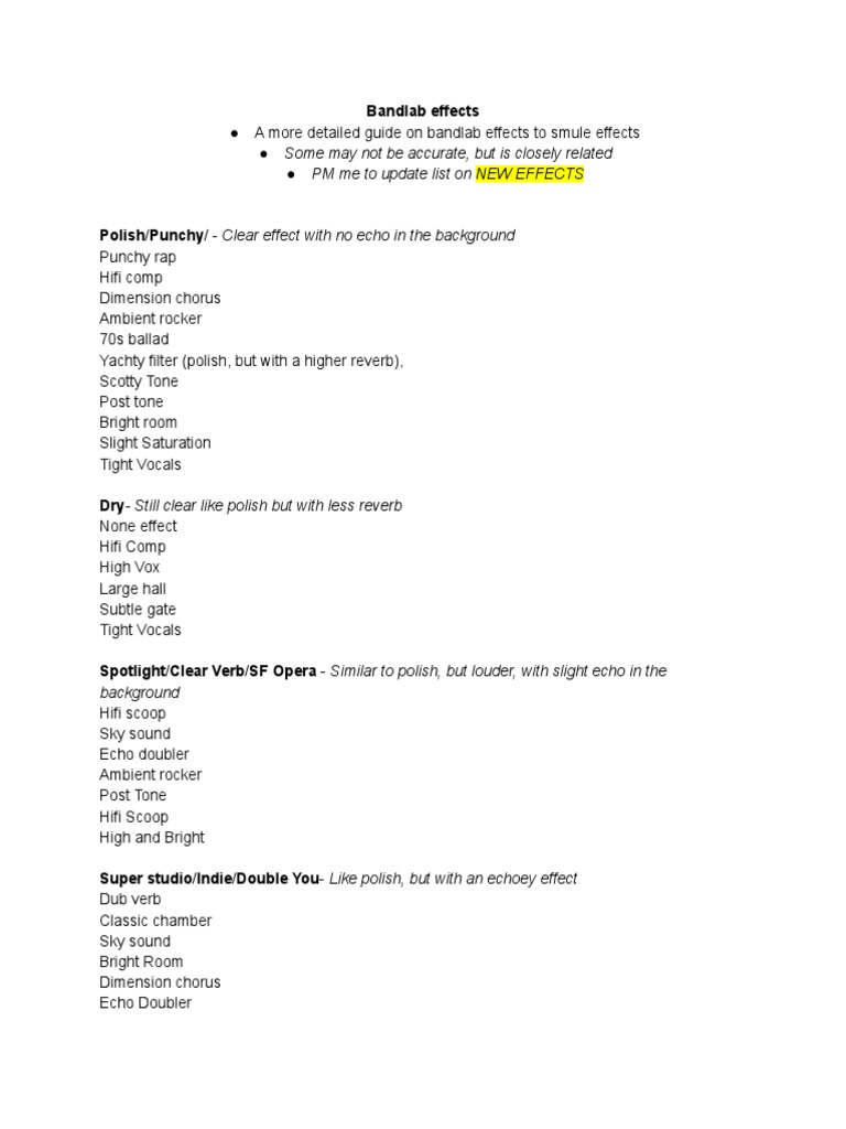 Bandlab Effects PDF