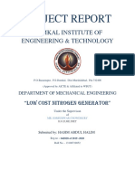 Low Cost Nitrogen Generator Project Report