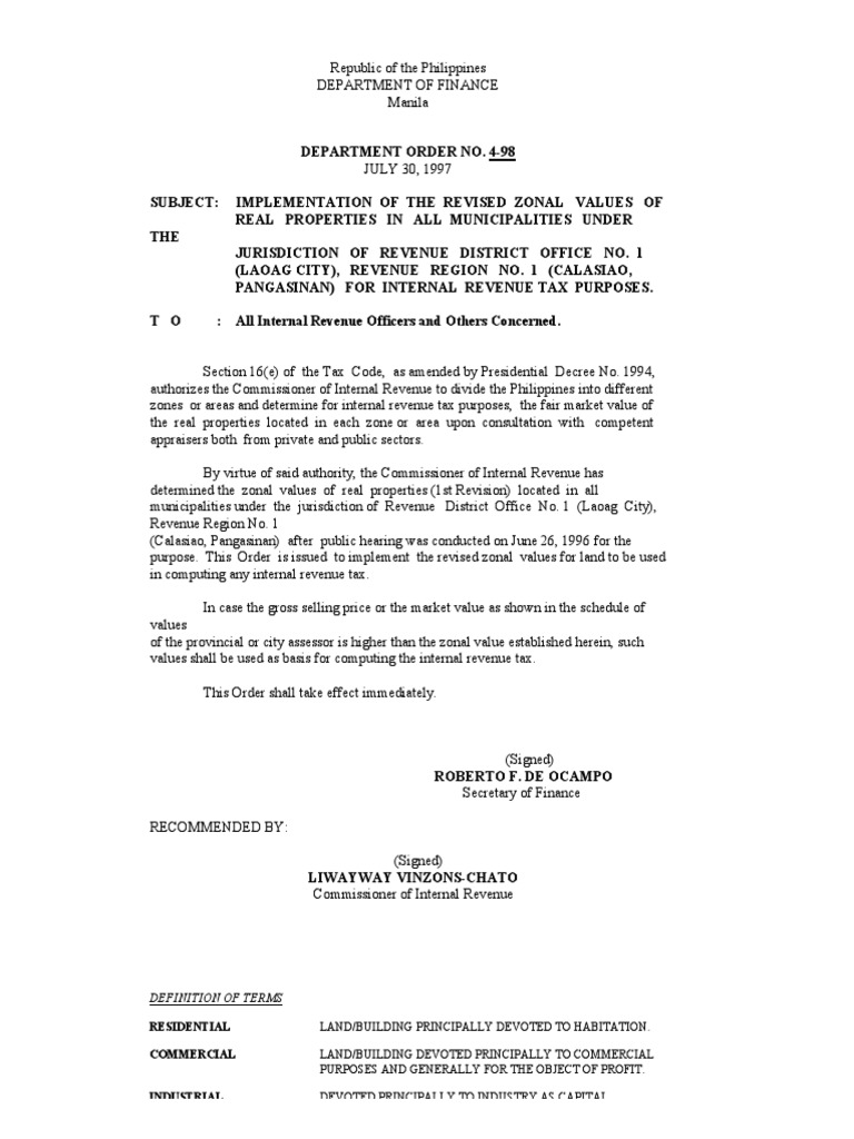 Zonal Values Bir 2022 Schedule Se