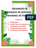 Organized In-Service Training Activity Evidences