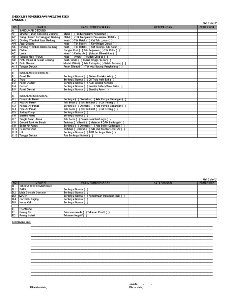Form Inspeksi Panel Listrik | PDF