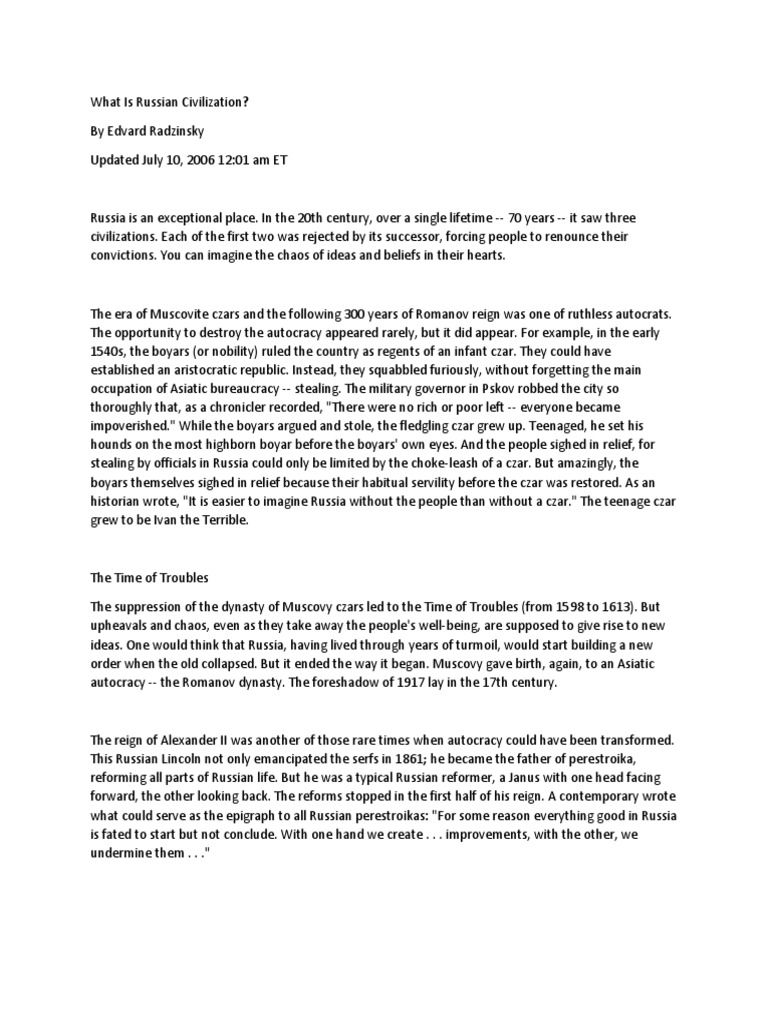 What Is Russian Civilization 02 NEW | PDF | Russian Empire | Joseph Stalin