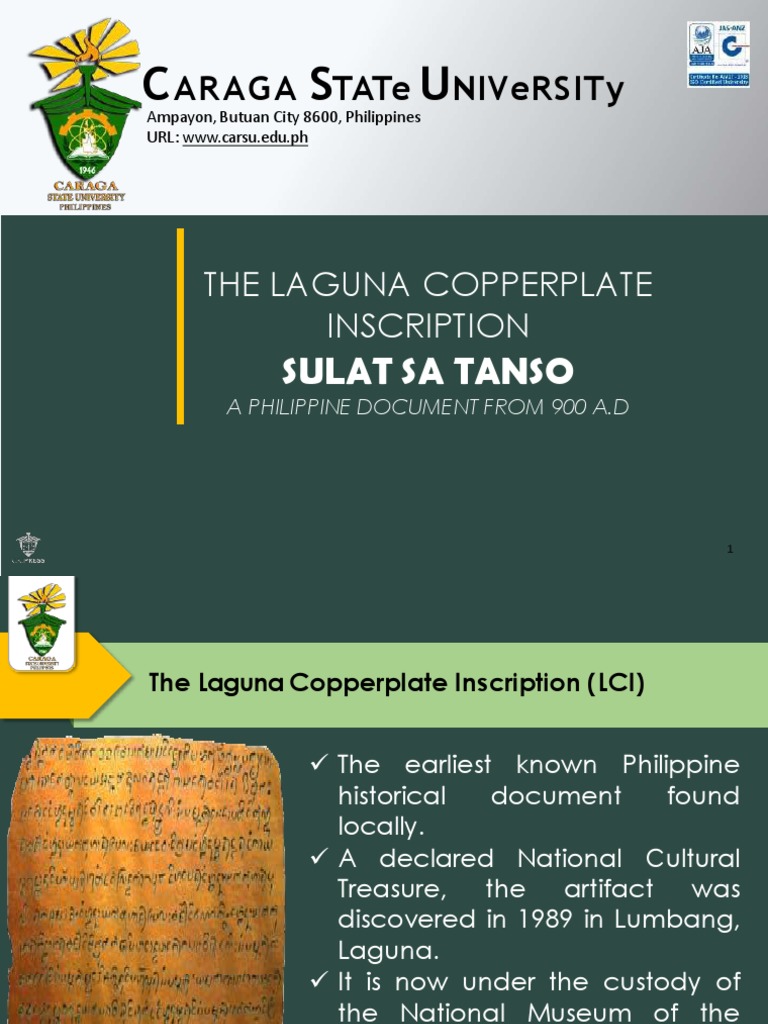 Transliteration of The Laguna Copperplate Inscription by Antoon Postma