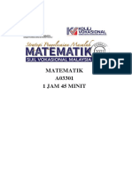 Matematik A03301 1 Jam 45 Minit