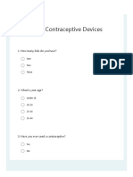 Survey on Contraceptive Use and Side Effects