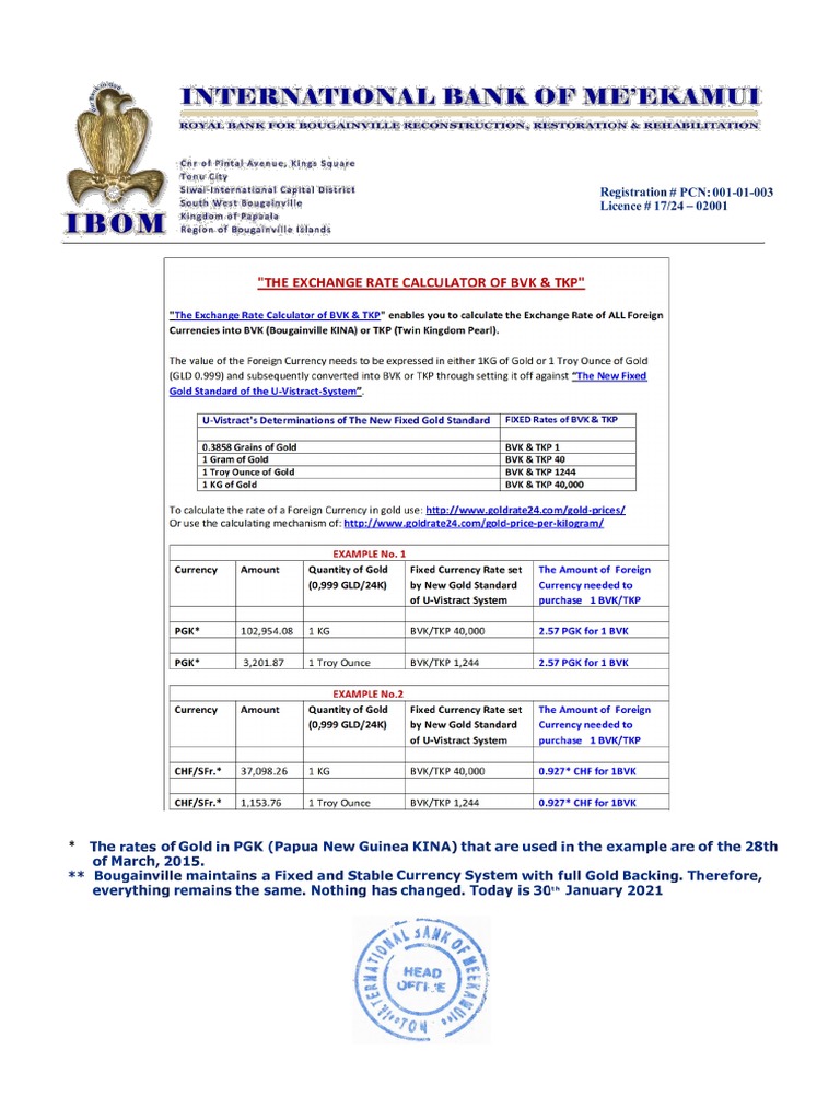 Exchange Rates Calculator PDF